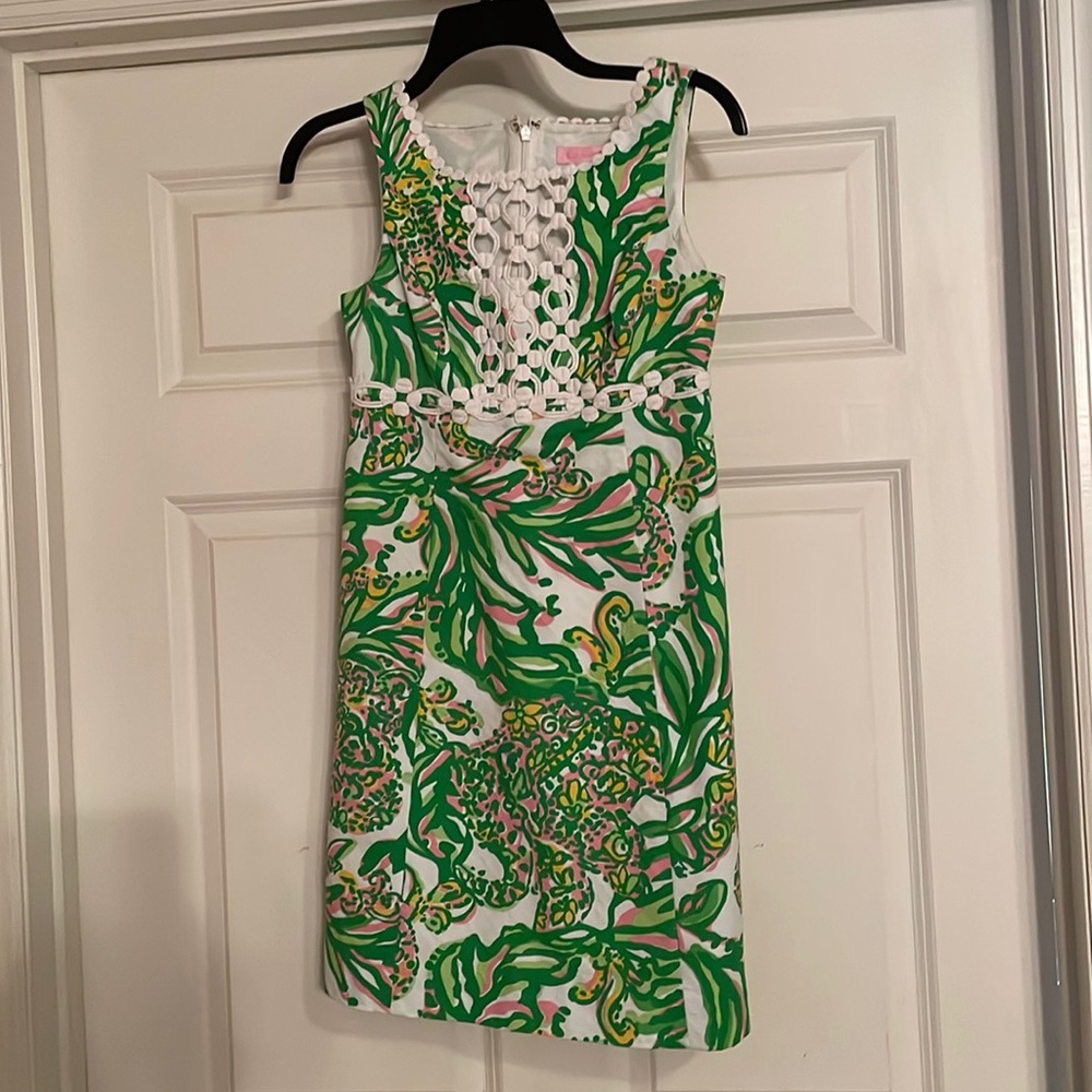 Lily Pulitzer dress. Size 00. Lovely green, pink, white, and a hint of yellow.